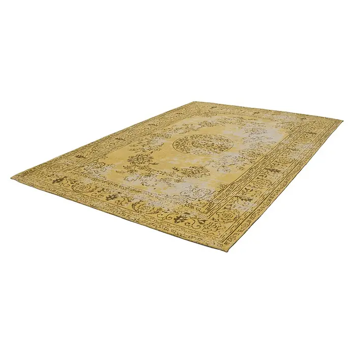 Kayoom Flachgewebeteppich Nostalgia 385 (Gold, 230 x 160 cm, 50 % Baumwolle, 50 % Polyester)