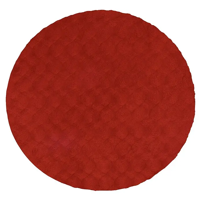 Kayoom Fellteppich Royal Glow 825 (Rötlich, Durchmesser: 120 cm, 80 % Polyester, 20 % Baumwolle)