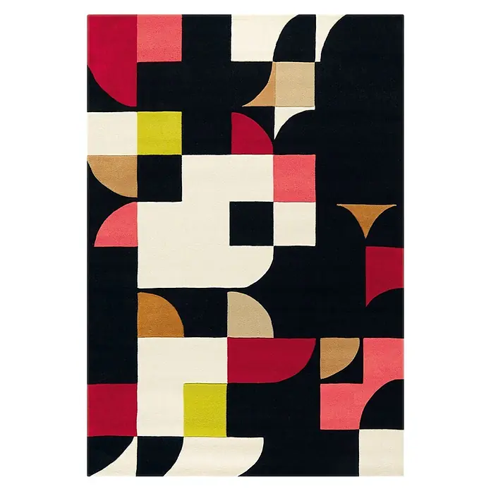 Kayoom Kurzflorteppich Spirit 3105 (Multi/Schwarz, 240 x 170 cm, 100 % Modacryl)