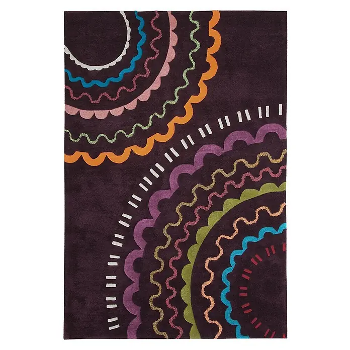 Kayoom Kurzflorteppich Spirit 3086 (Multi/Violett, 200 x 140 cm, 100 % Modacryl)