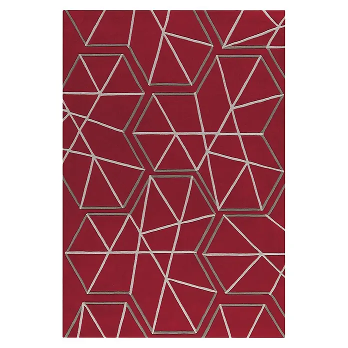 Kayoom Kurzflorteppich Spirit 3112 (Rot/Grau, 200 x 140 cm, 100 % Modacryl)