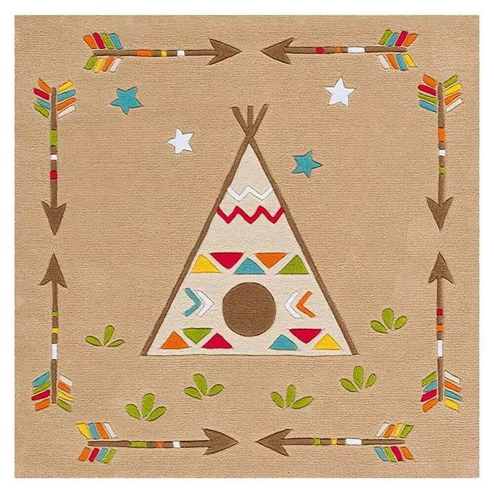 Kayoom Kinderteppich Spirit Glowy 3142 (Multi, 130 x 130 cm, 100 % Modacryl)