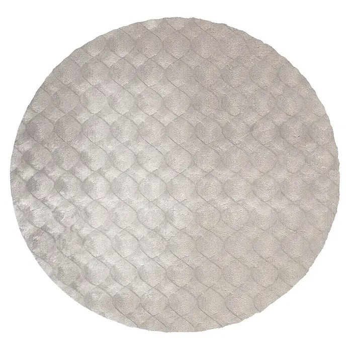 Kayoom Fellteppich Royal Glow 825 (Grau, Durchmesser: 120 cm, 80 % Polyester, 20 % Baumwolle)