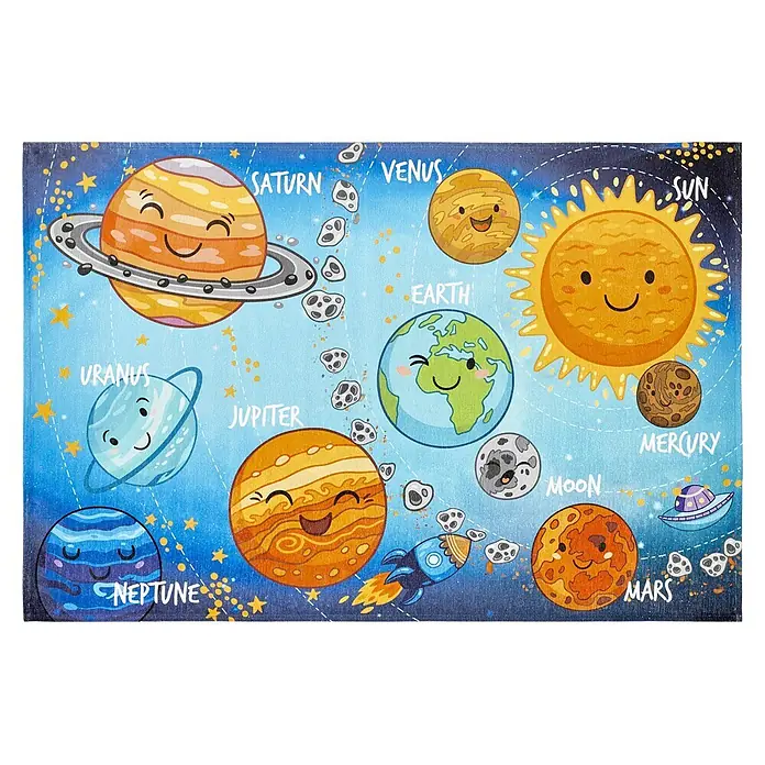 Kayoom Kinderteppich Sympathy Kids 240 Solar System (Multi, 170 x 120 cm, 100 % Polyester)