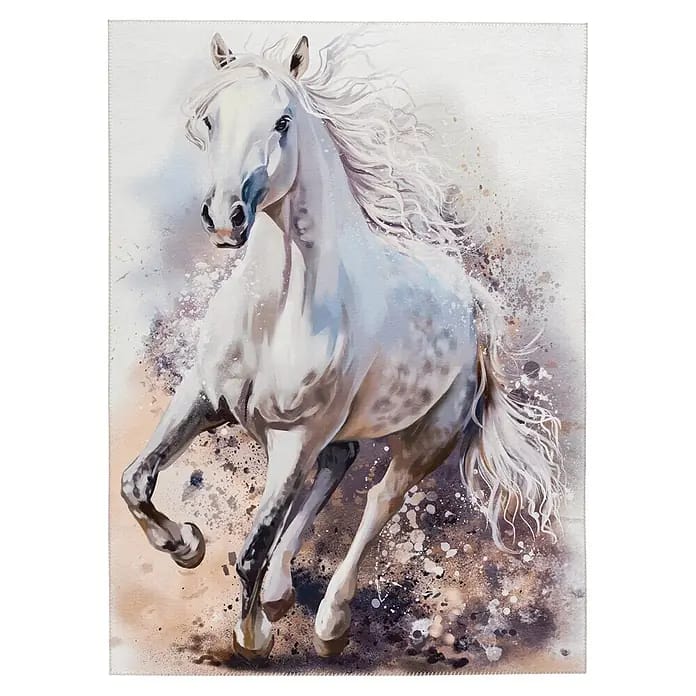 Kayoom Kinderteppich Sympathy Kids 245 White Horse (Weiß, 170 x 120 cm, 100 % Polyester)
