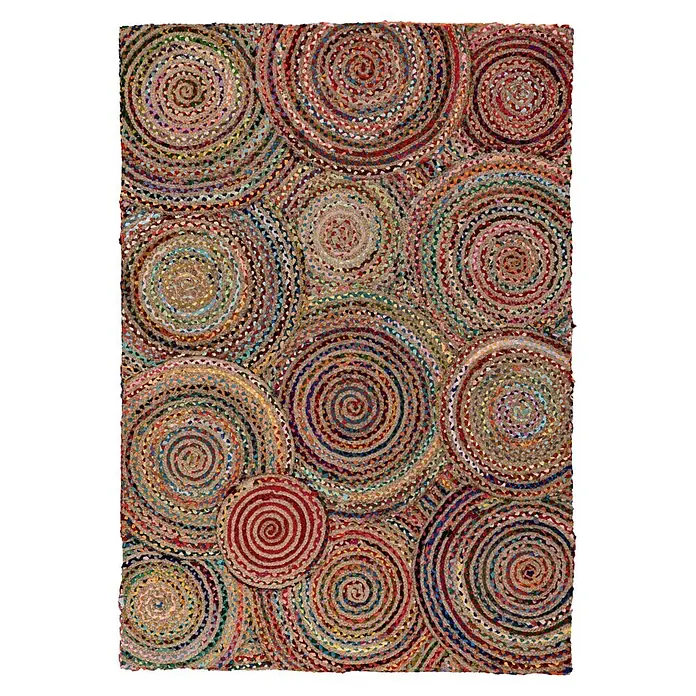 Kayoom Kurzflorteppich Tulum 356 (Multi, 170 x 120 cm, 60 % Baumwolle, 40 % Jute)