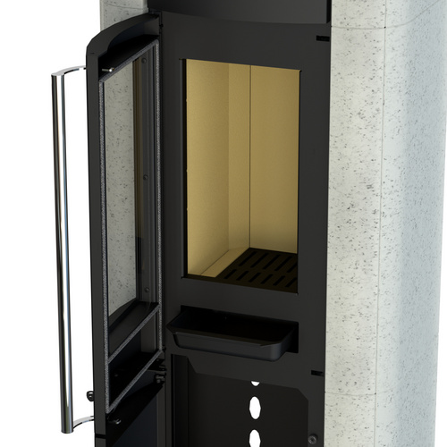 THERMIA Kaminofen »Neuwerk Plus«, schwarz, Stahl / Kalkstein, 7 kW