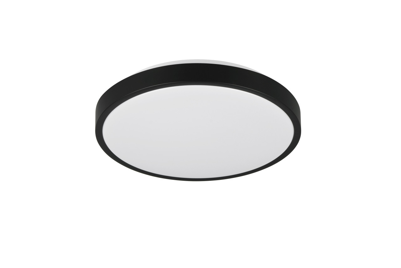 Reality LED-Deckenleuchte Slope Ø28,5 cm schwarz matt warmweiß Bild 2