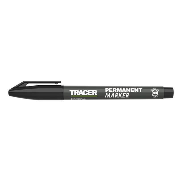 Permanentbaumarker mit Feinspitze (1-2mm Universalmarker mit Rundspitze und schnell trocknender Tinte) - Schwarz - Tracer