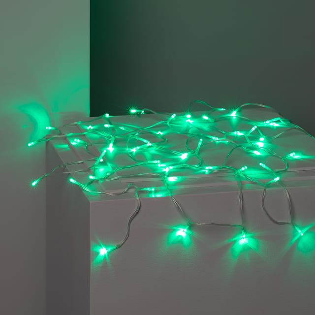 LED-Girlande Aussen Kabel mit Batterie 5m Grün
