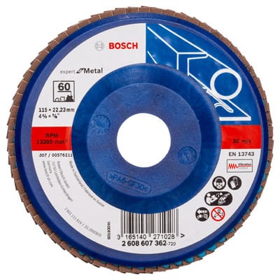 Bosch - Accessories 2608607362 X551 Fächerschleifscheibe Durchmesser 115 mm Bohrungs-Ø 22.33 mm Stahl