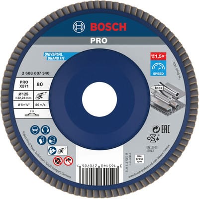 Bosch - pro X571 Fächerschleifscheibe 125 mm G80 - 2608607340