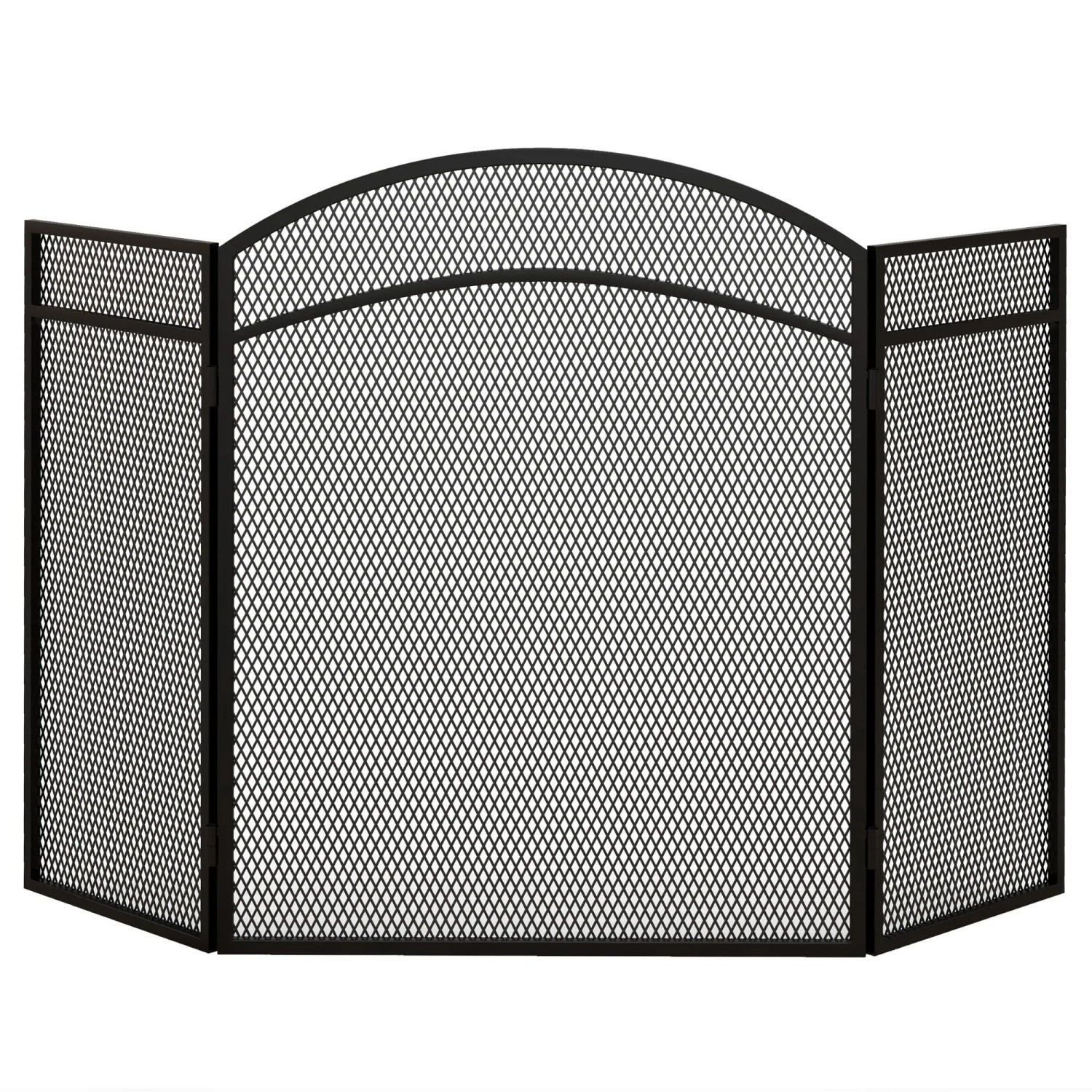 HOMCOM Kaminschutzgitter Klappbares Metall Schwarz 96L x 1B x 60H cm