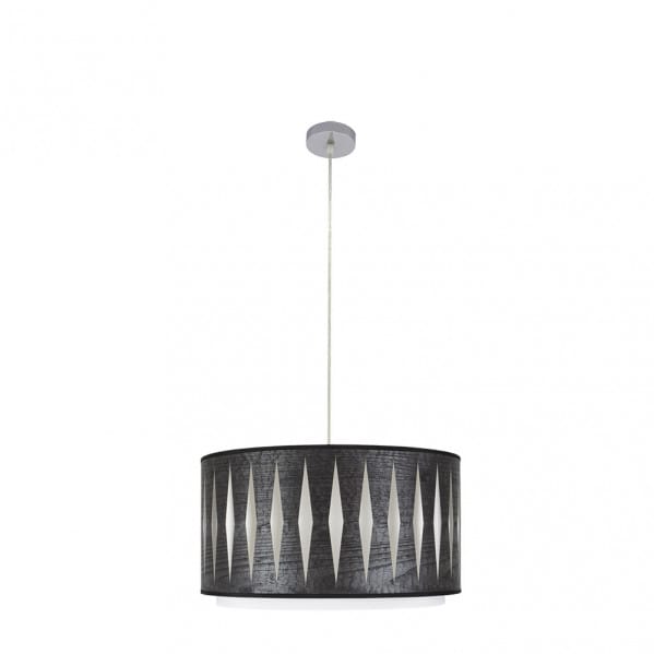 Senko - Pendelleuchte 1Light Modell Alexandra Chrom / Schwarz Holz Dimmbar fabrilamp
