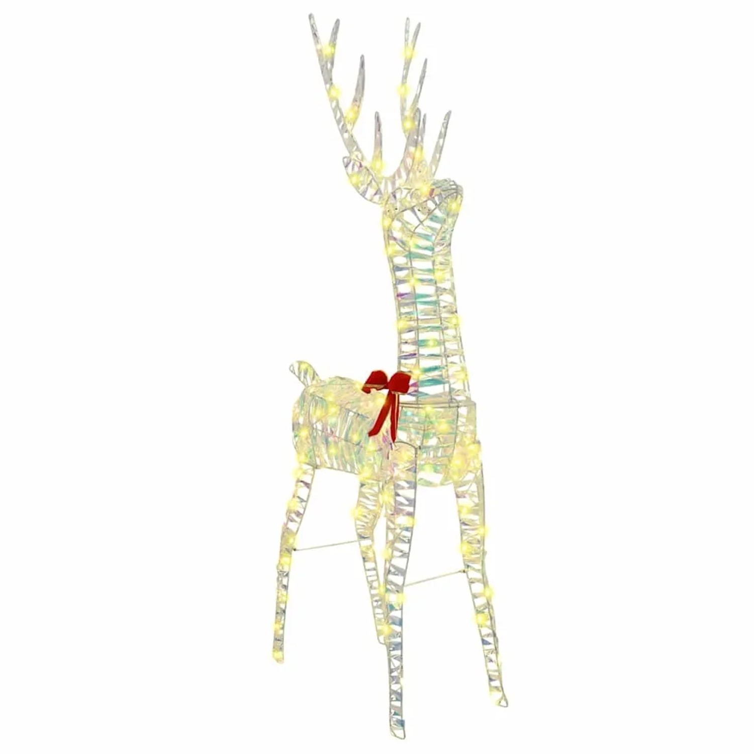 vidaXL 3D Rentier Warmweiß 128 cm PET 42019055