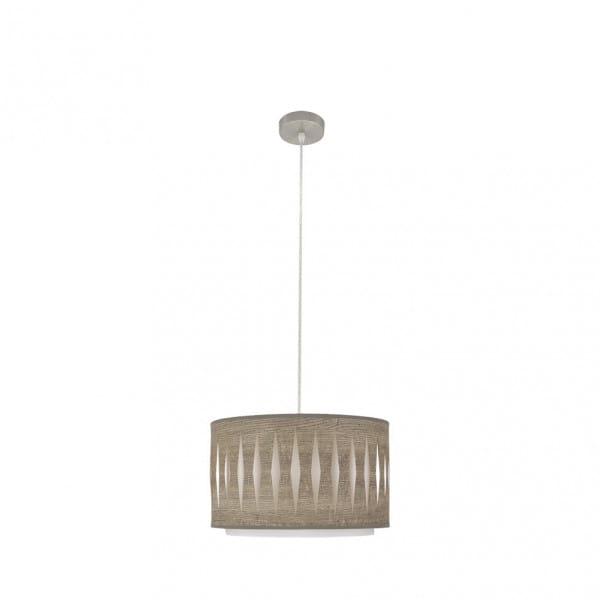 Senko - fabrilamp Pendelleuchte 1 Licht E27 Modell Alexandra Nickel/Holz Grau