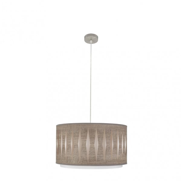 Senko - Pendelleuchte alexandra 1xe27 nickel/holz grau regx40x40 cm