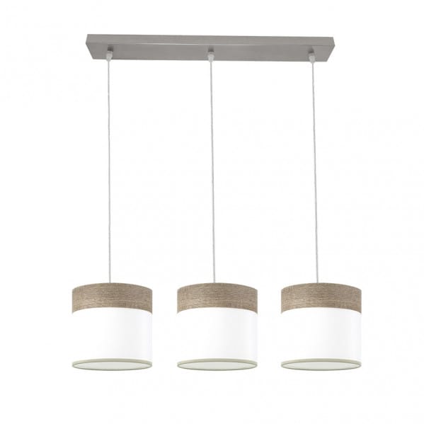Cloe 3xe27 wandleuchte nickel/weiß-holz grau regx60x16 cm