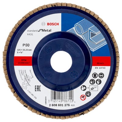 Bosch - Accessories 2608601275 X431 Fächerschleifscheibe Durchmesser 125 mm Bohrungs-Ø 22.33 mm Stahl