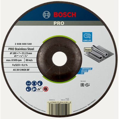 Pro Stainless Steel Schruppscheibe, 180 x 6 x 22,23 mm - Bosch