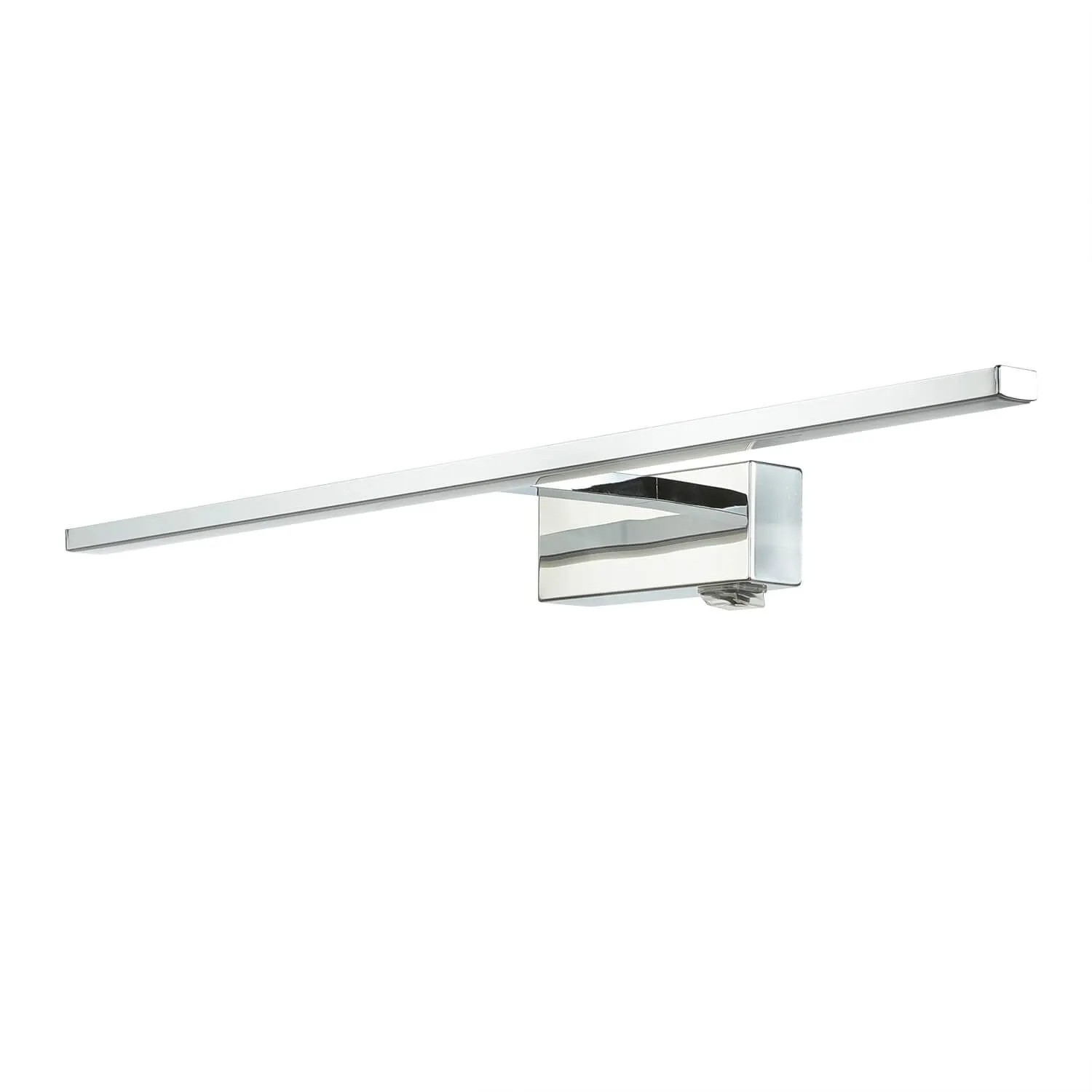 Licht-Erlebnisse LED Badezimmerlampe Mit Schalter Metall 55,5 cm Breit IP44 Chrom 4000 K