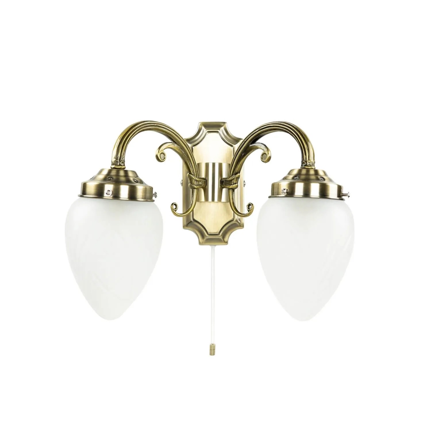 EASYLIGHT Wandlampe Mit Schalter 32 cm Breit In Bronze 2-Flammig E14