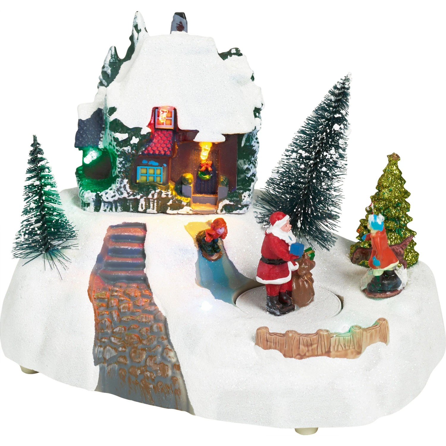 OBI Weihnachtsdorf Figur Beleuchtet Beweglicher Weihnachtsmann 20 cm