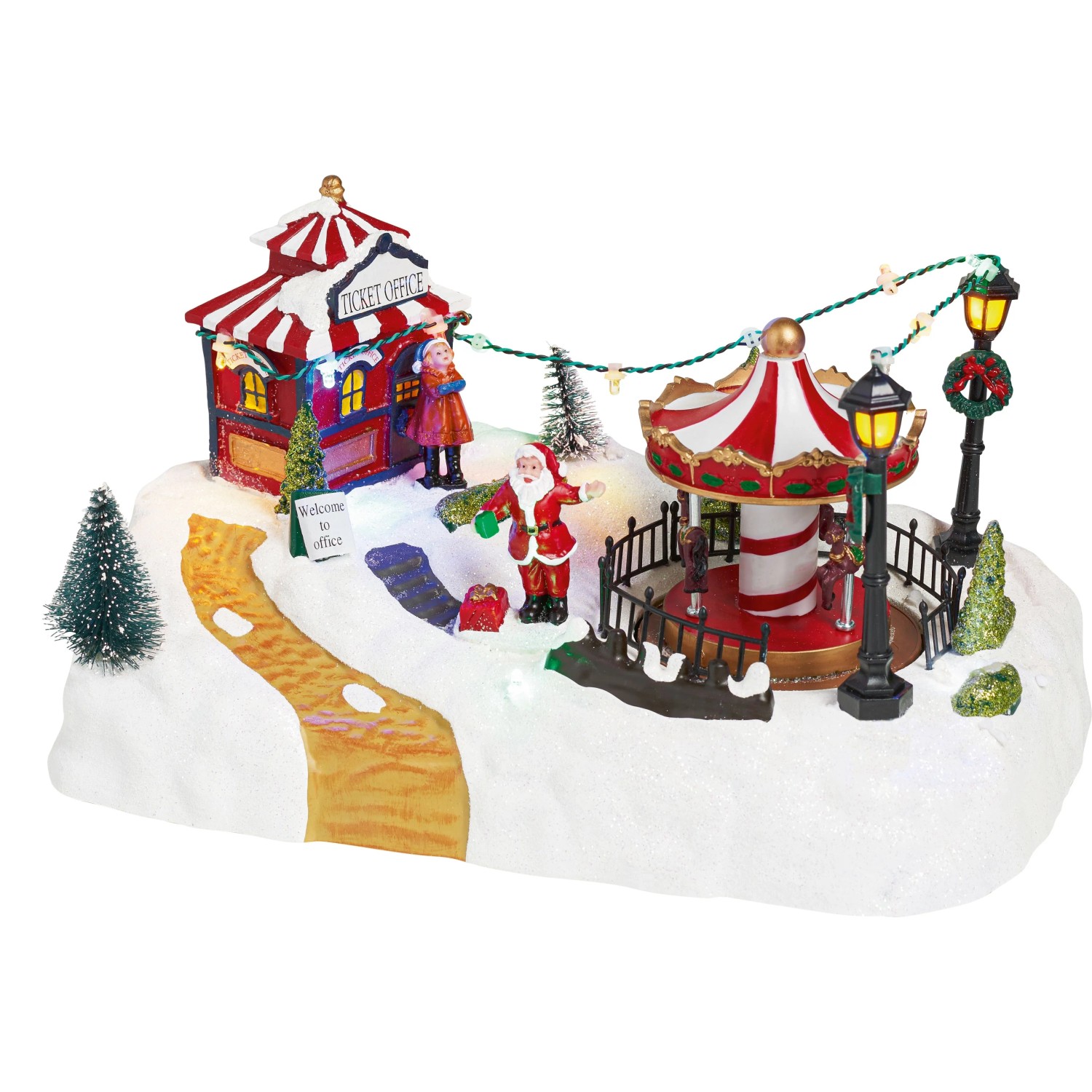OBI Weihnachtsdorf Schneespaß Figur Beleuchtet Mehrfarbig 28 cm