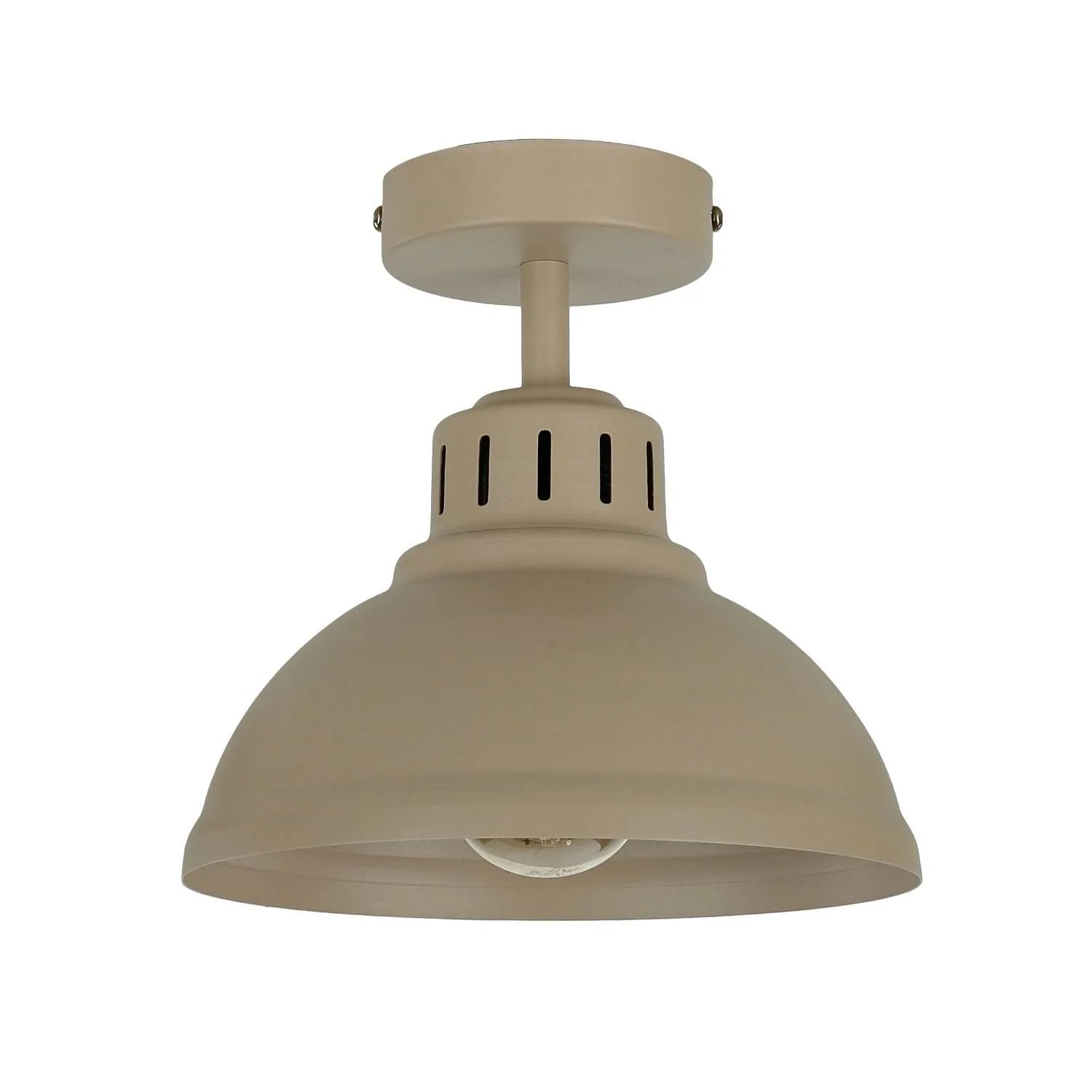 Licht-Erlebnisse Deckenlampe Metall 21 cm Breit Beige E27 Rund