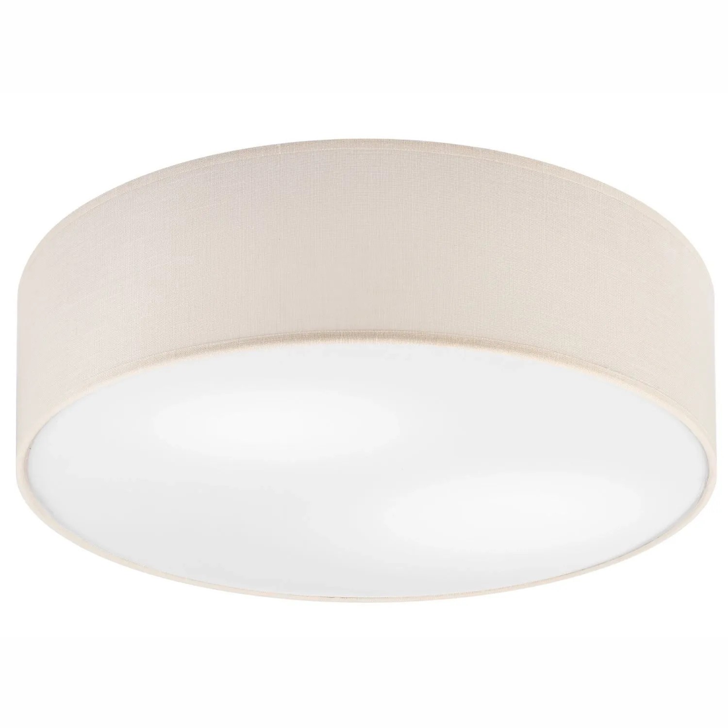 Licht-Erlebnisse Deckenlampe Stoff Rund Ø 45 cm Creme 2-Flammig E27 Modern