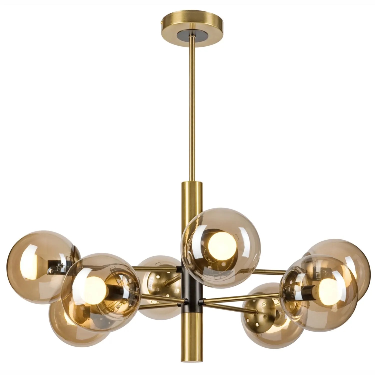 Licht-Erlebnisse Deckenleuchte Rauchglas Metall 68 cm Breit In Gold Schwarz