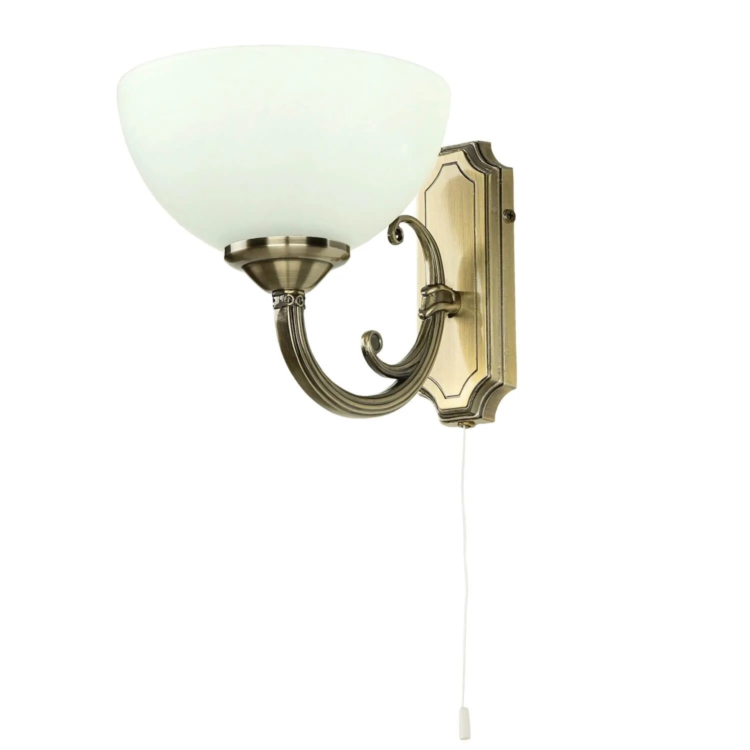 EASYLIGHT Wandleuchte Mit Schalter Metall Glas 18 cm Hoch In Bronze Weiß E14 Jugendstil