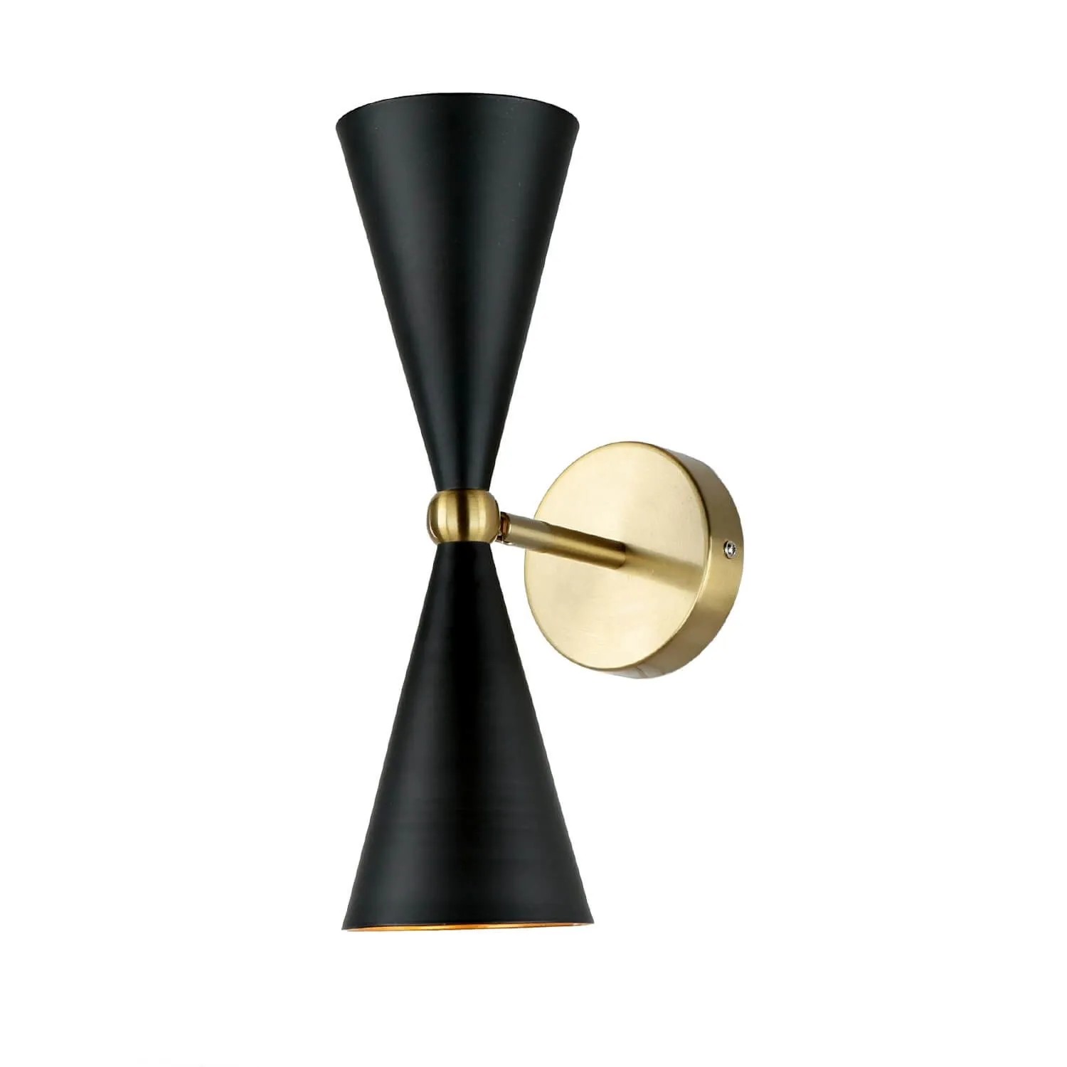 EASYLIGHT Wandlampe Metall 33 cm Hoch Up Down In Gold Schwarz 2-Flammig E14