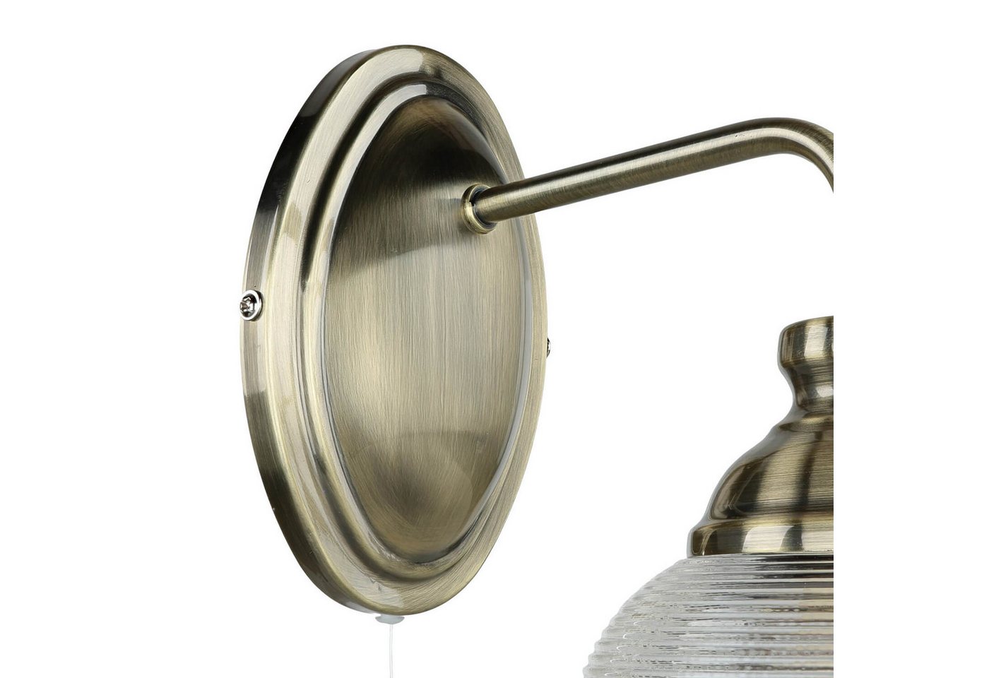 EASYLIGHT Wandlampe mit Zugschalter Metall Glas E27 23,5 cm Hoch Bild 3