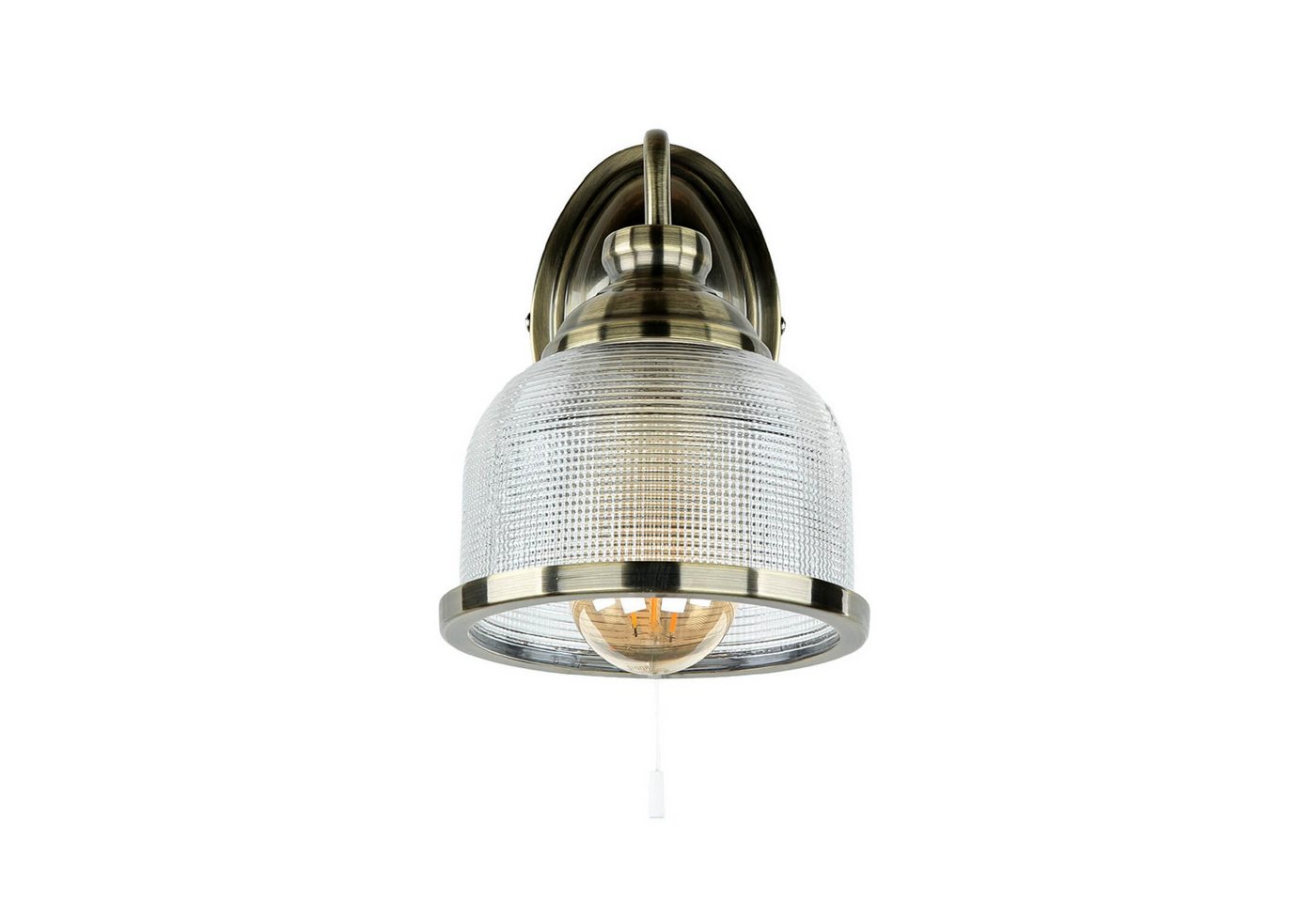 EASYLIGHT Wandlampe mit Zugschalter Metall Glas E27 23,5 cm Hoch Bild 4
