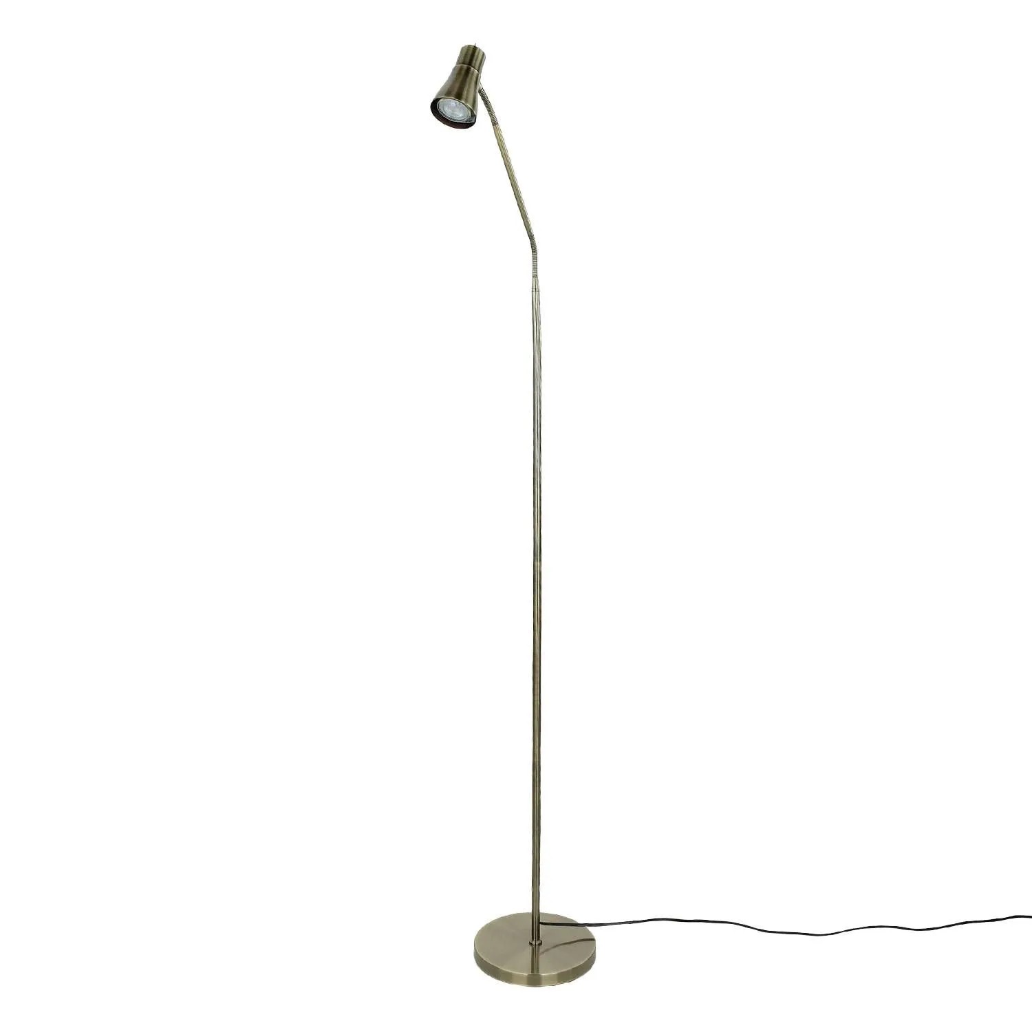 Licht-Erlebnisse Stehleuchte In Messing Antik GU10 167 cm Verstellbar Retro Metall