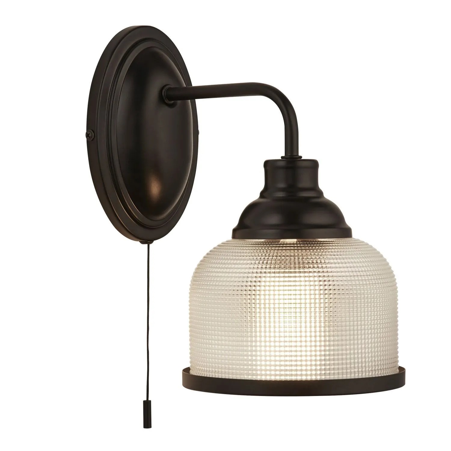 Licht-Erlebnisse Wandlampe Mit Zugschalter E27 24,5 cm Hoch Schwarz Vintage