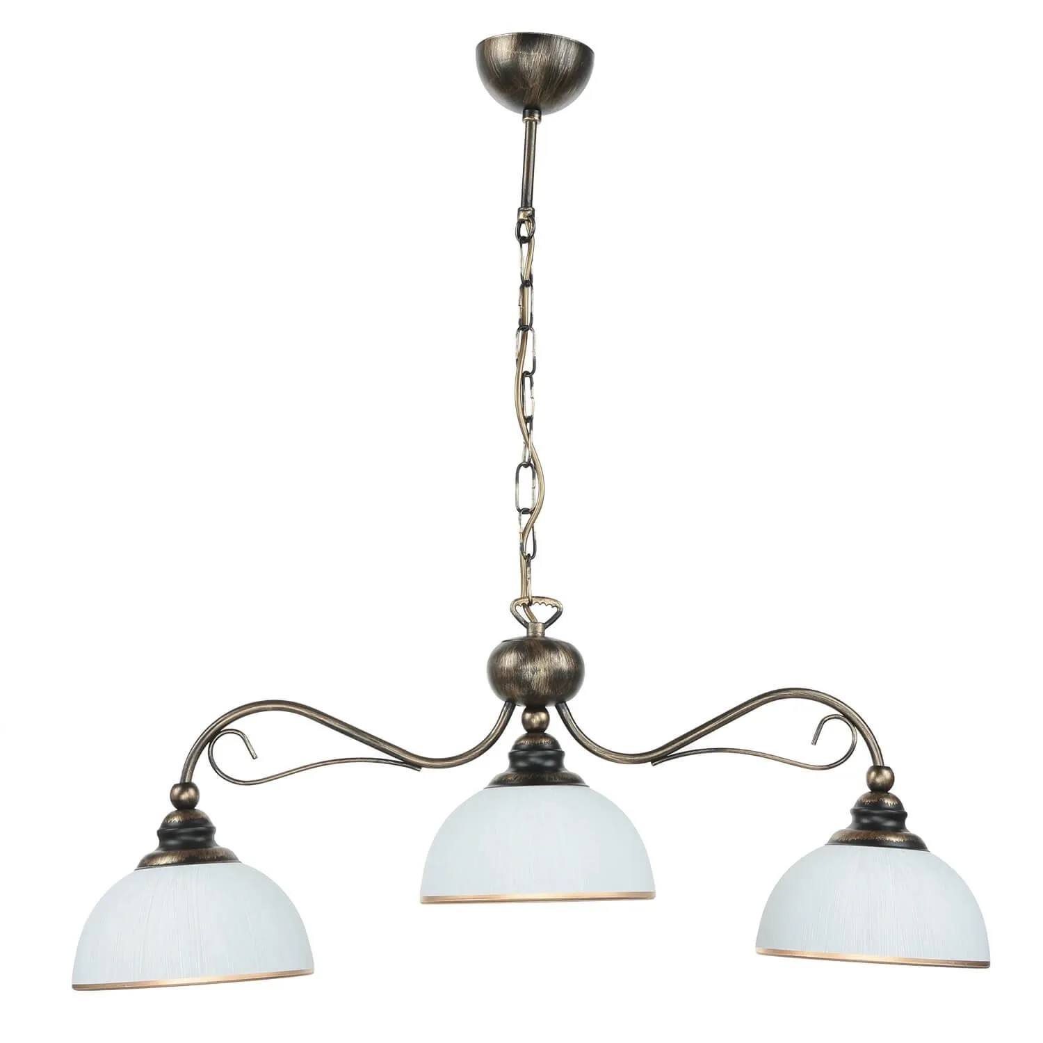 Licht-Erlebnisse Hängelampe Metall Glas In Shabby Braun Antik 3x E27