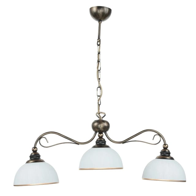 Licht-Erlebnisse Hängelampe Metall Glas In Shabby Braun Antik 3x E27