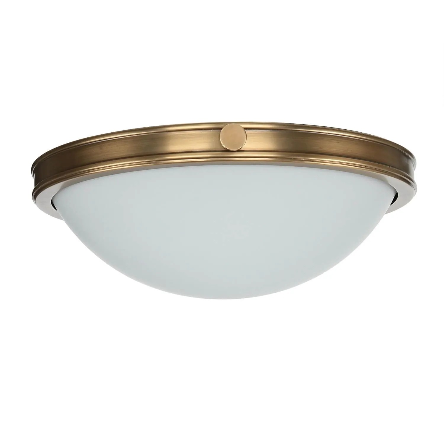 Licht-Erlebnisse Deckenlampe Metall Glas Ø 48,3 cm In Messing Antik Weiß 3x Rund