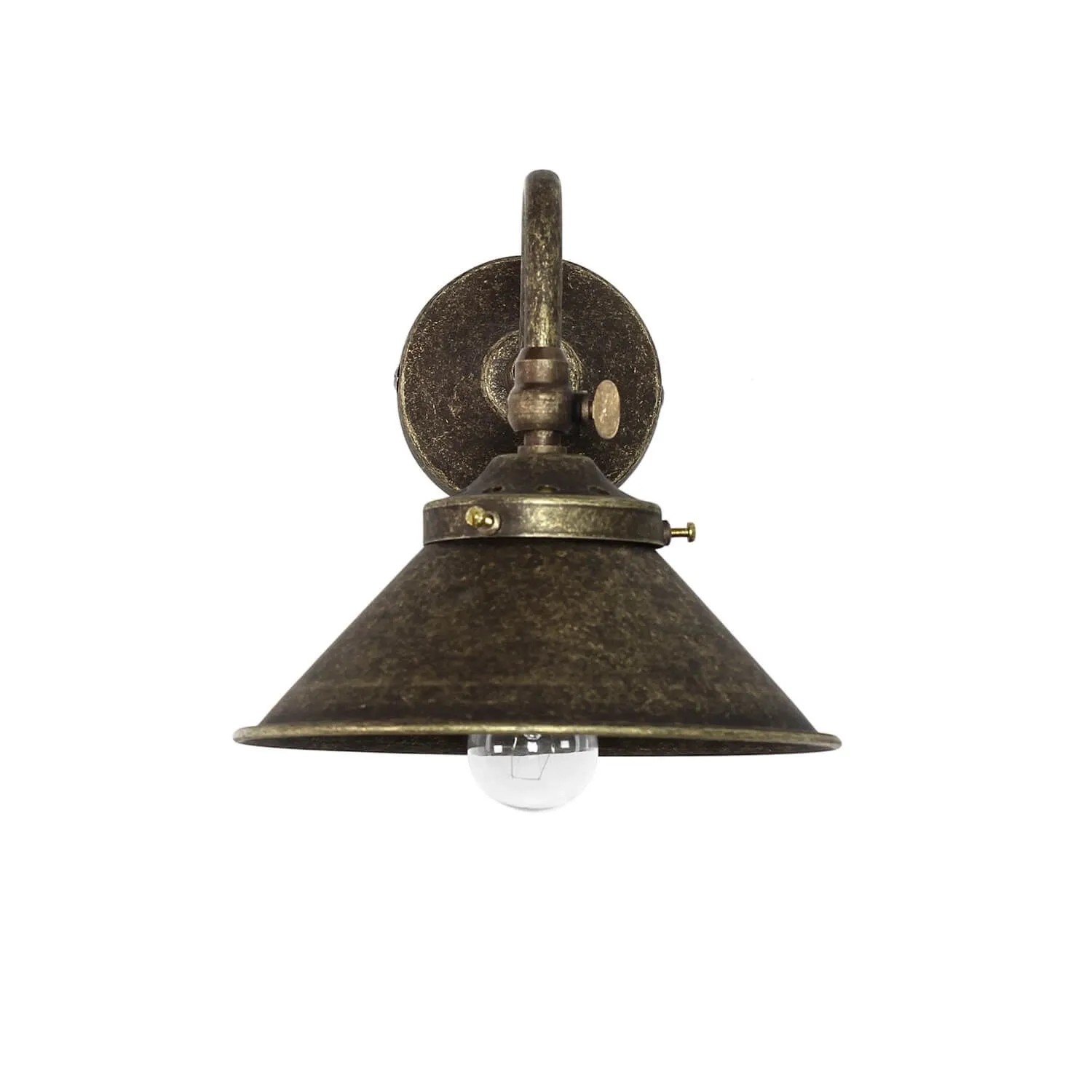 Licht-Erlebnisse Wandleuchte Messing Verstellbar 18 cm Hoch In Bronze Antik E14