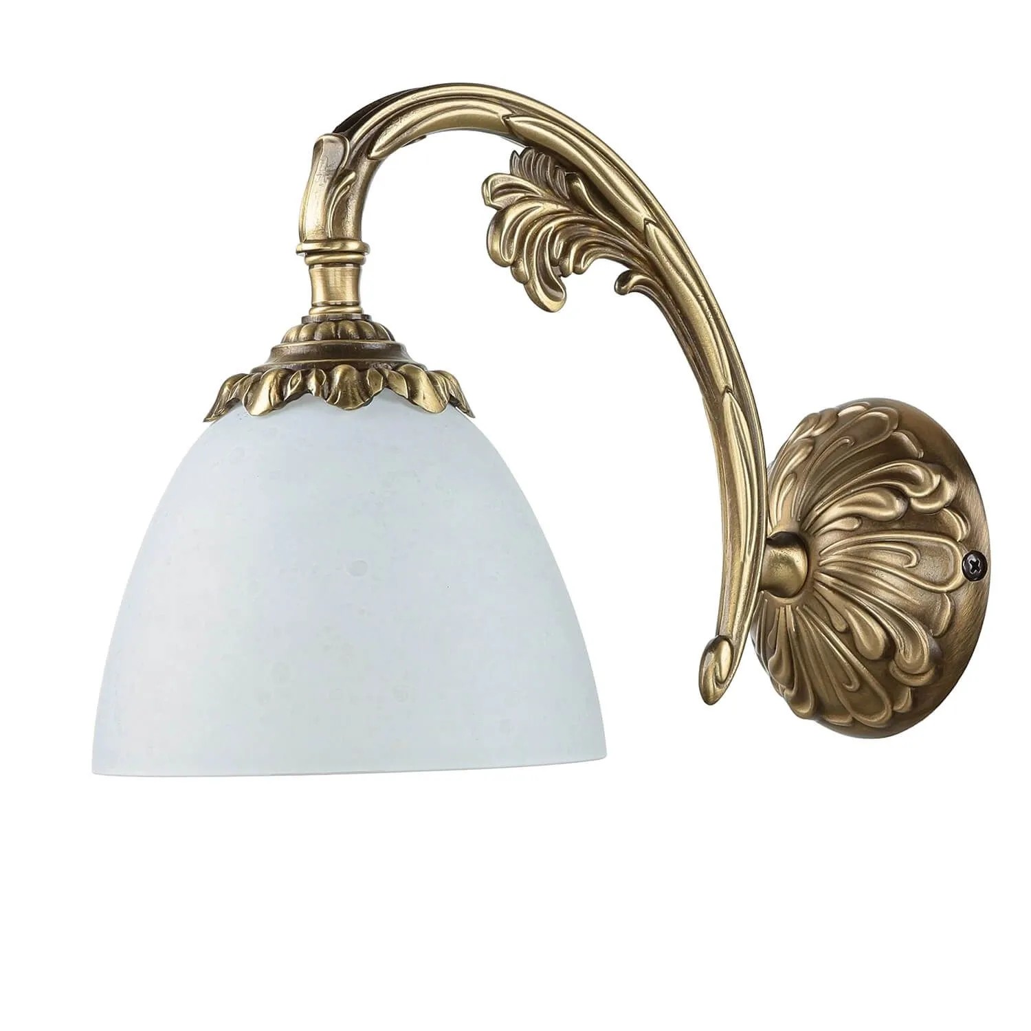 Licht-Erlebnisse Wandlampe Messing Glas 19 cm Hoch In Bronze Weiß E14 Jugendstil
