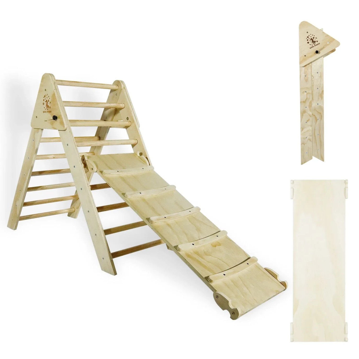 CCLIFE Kletterdreieck mit Rutsche Klettergerüst ab 2 Jahren Modell 018 Holz