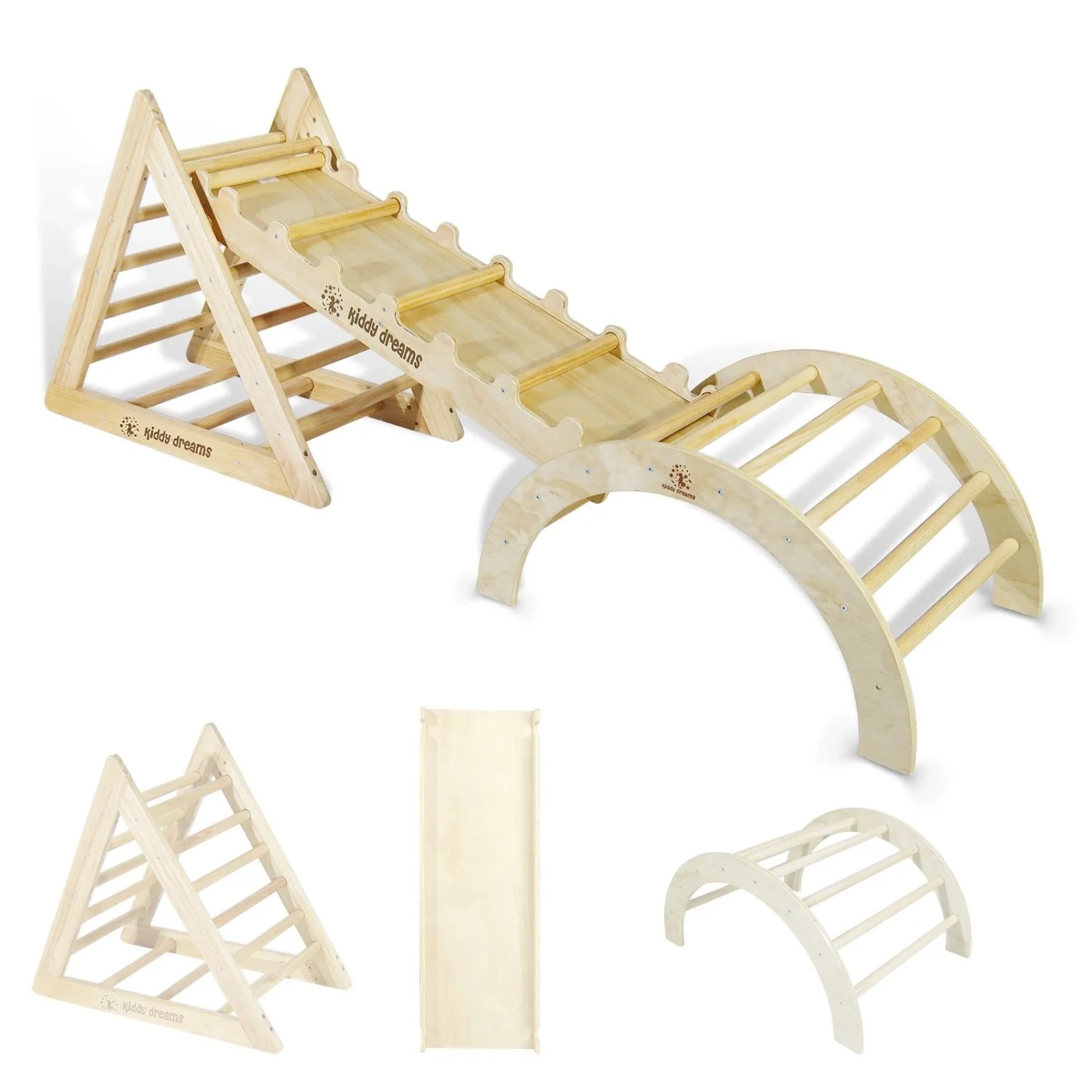 CCLIFE Kletterdreieck mit Rutsche Kletterbogen Klettergerüst ab 2 Jahren Holz