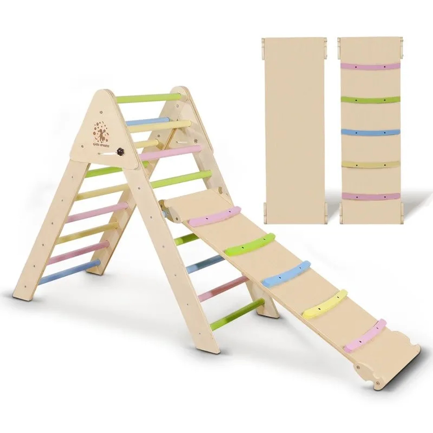 CCLIFE Kletterdreieck mit Rutsche Klettergerüst ab 2 Jahren Modell 019 Bunt