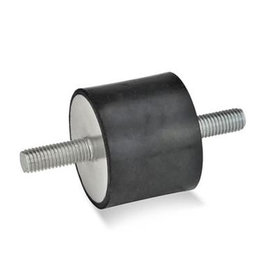 Gummipuffer gn 351 d1 30 mm, d2 m 8 h 30 mm mit 2 Schrauben l 20 mm