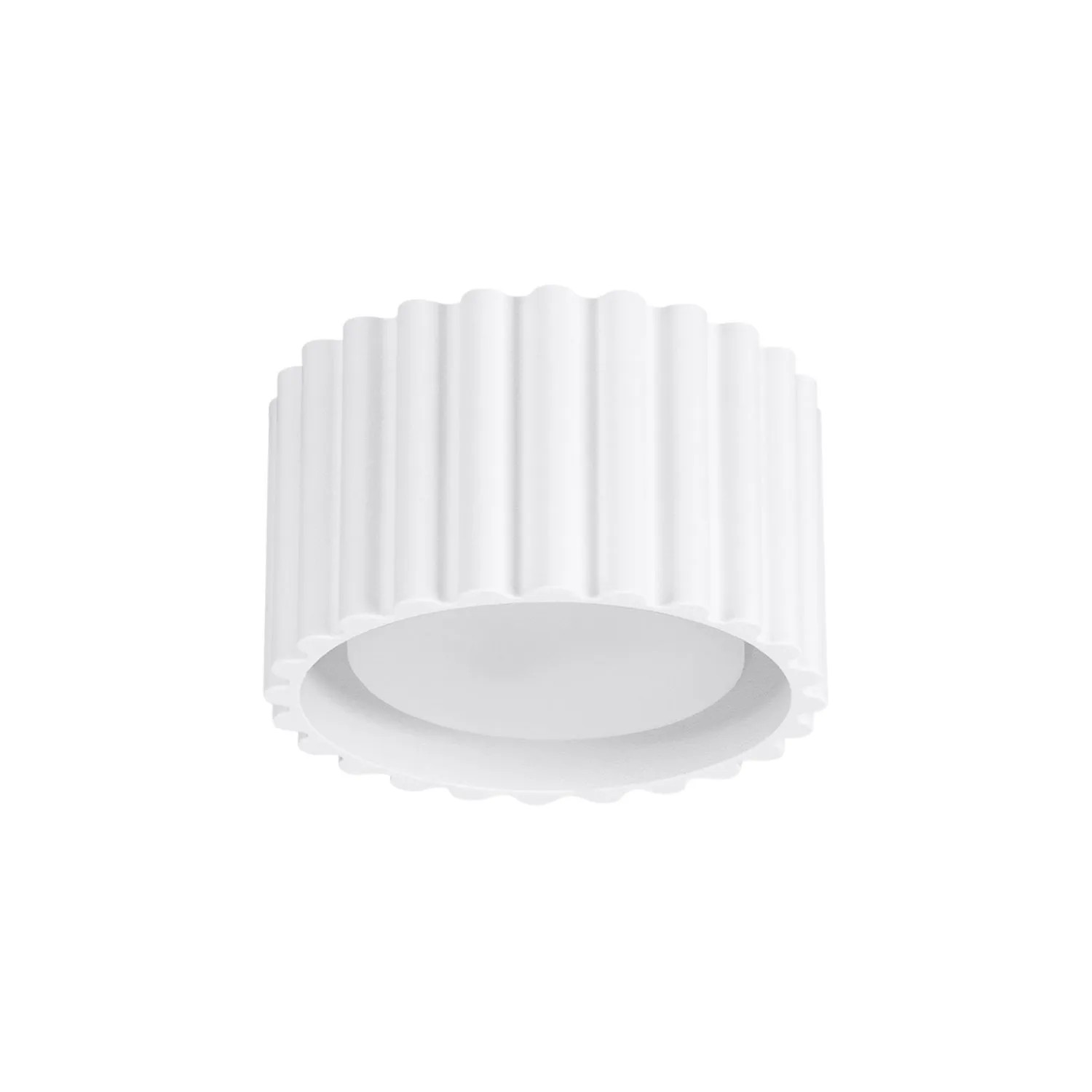 Licht-Erlebnisse Aufputz Deckenlampe Klein Ø 10 CM Rund Für GX53 Weiß Aus Aluminium