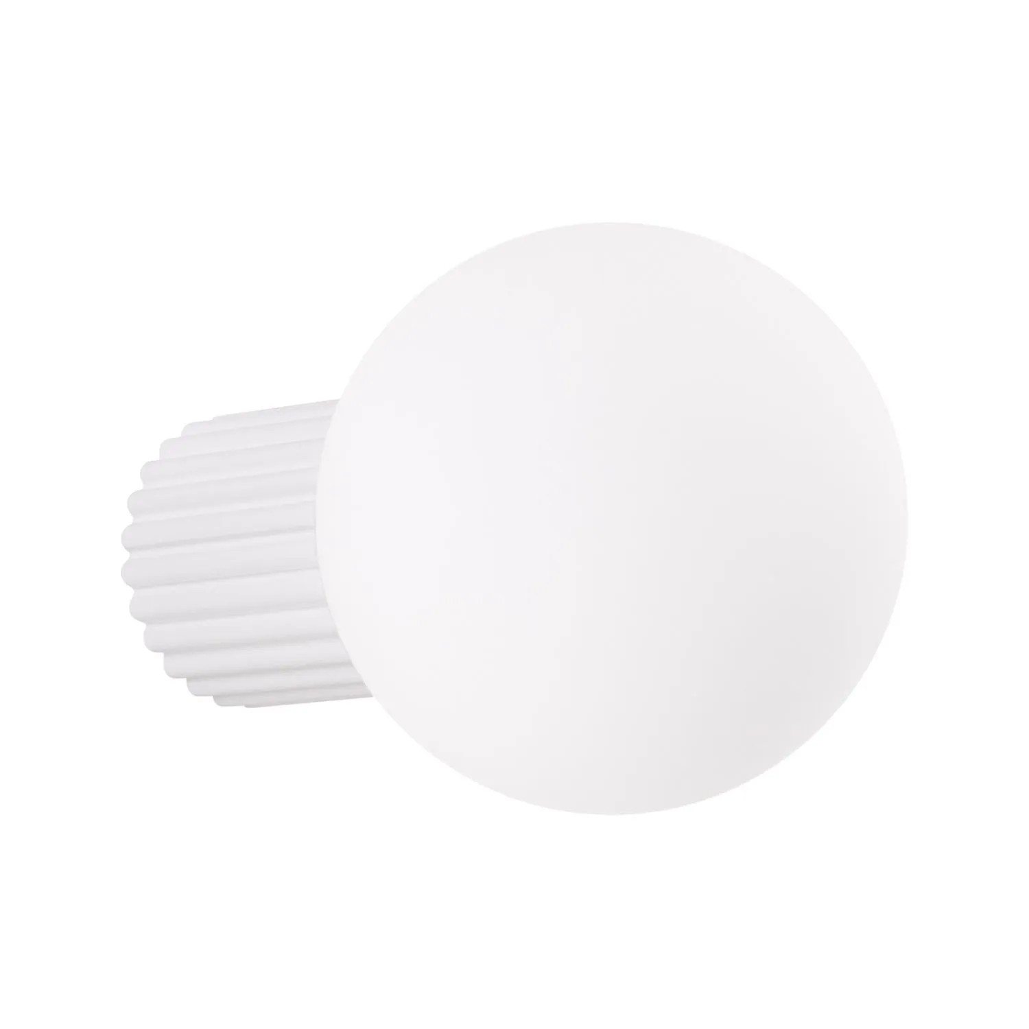 Licht-Erlebnisse Wandlampe Bad IP44 Weiß Kugelschirm 12 CM Breit Glas Aluminium G9