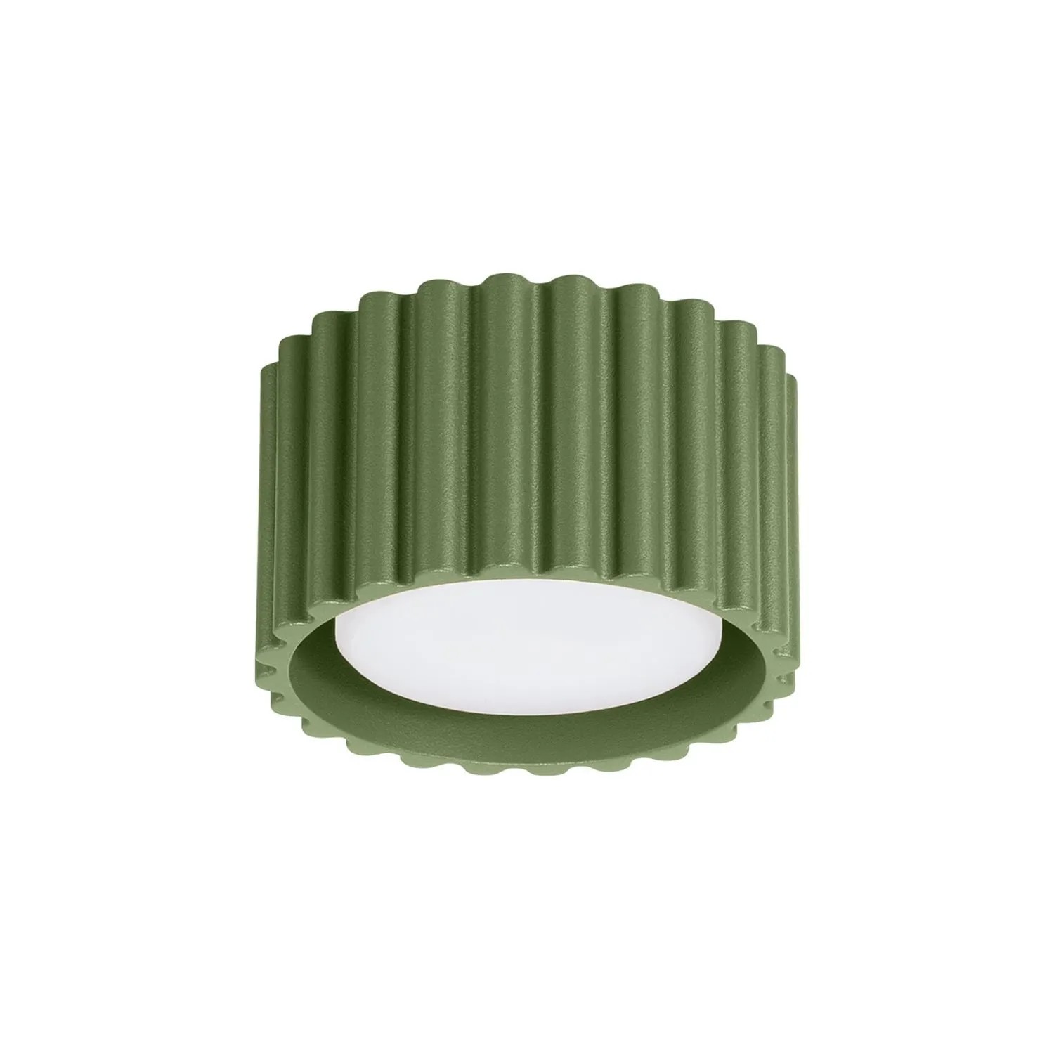 Licht-Erlebnisse Aufputz Deckenlampe Klein Ø 10 CM Rund In Grün Für GX53 Aus Aluminium