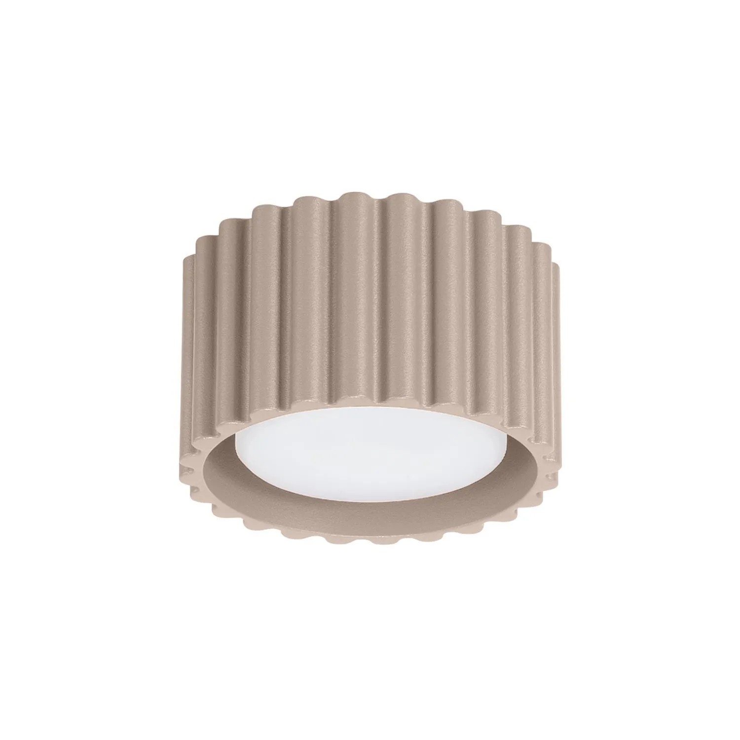 Licht-Erlebnisse Deckenspot Aufputz In Taupe Ø 10 CM Klein Rund Für GX53 Aus Aluminium